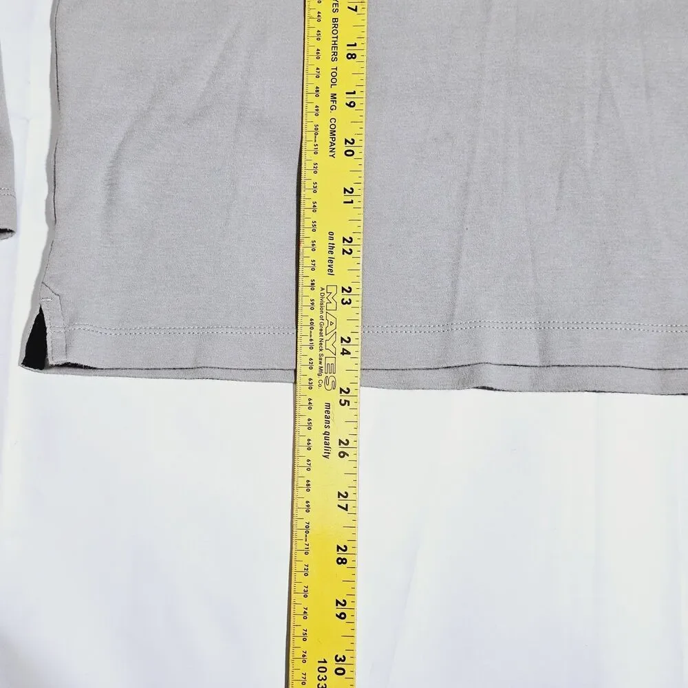 Banana Republic Men's Gray Large Long Sleeve Polo 100% Cotton‎ Classic Preppy